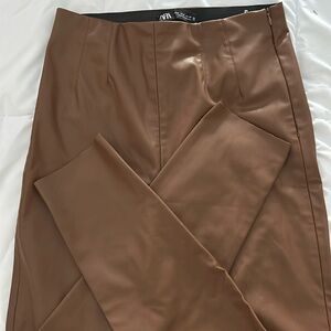 Zara Leather Pants! Side zip
